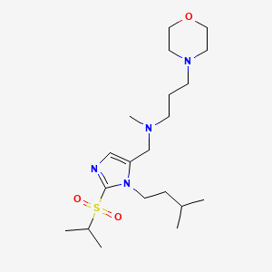 molecular formula C20H38N4O3S B5221917 N-methyl-N-[[3-(3-methylbutyl)-2-propan-2-ylsulfonylimidazol-4-yl]methyl]-3-morpholin-4-ylpropan-1-amine 