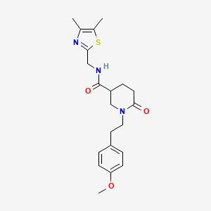 molecular formula C21H27N3O3S B5221928 N-[(4,5-dimethyl-1,3-thiazol-2-yl)methyl]-1-[2-(4-methoxyphenyl)ethyl]-6-oxopiperidine-3-carboxamide 