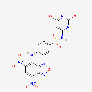 molecular formula C18H14N8O9S B5221939 N-(2,6-Dimethoxypyrimidin-4-YL)-4-[(5,7-dinitro-2,1,3-benzoxadiazol-4-YL)amino]benzene-1-sulfonamide 