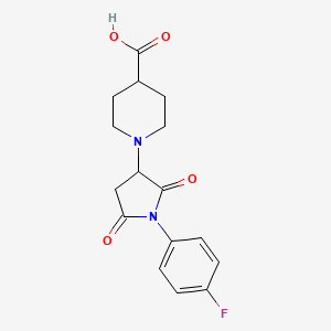 molecular formula C16H17FN2O4 B5221950 1-[1-(4-fluorophenyl)-2,5-dioxotetrahydro-1H-pyrrol-3-yl]-4-piperidinecarboxylic acid 