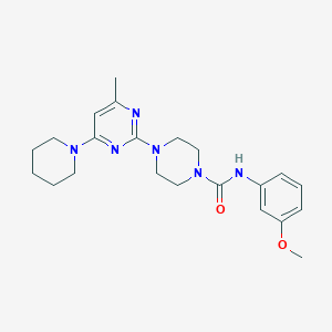 molecular formula C22H30N6O2 B5221986 N-(3-Methoxyphenyl)-4-[4-methyl-6-(piperidin-1-YL)pyrimidin-2-YL]piperazine-1-carboxamide 