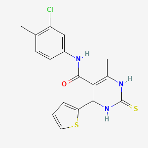 molecular formula C17H16ClN3OS2 B5222073 N-(3-chloro-4-methylphenyl)-6-methyl-2-sulfanylidene-4-thiophen-2-yl-3,4-dihydro-1H-pyrimidine-5-carboxamide 
