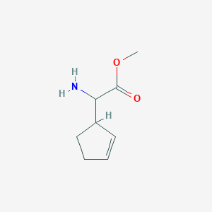 molecular formula C8H13NO2 B052223 Methyl 2-amino-2-cyclopent-2-en-1-ylacetate CAS No. 119825-70-6