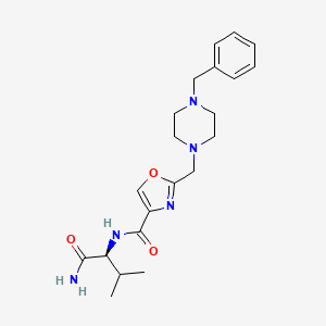 molecular formula C21H29N5O3 B5222522 N~2~-({2-[(4-benzyl-1-piperazinyl)methyl]-1,3-oxazol-4-yl}carbonyl)-L-valinamide 