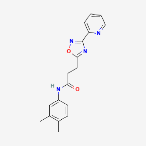molecular formula C18H18N4O2 B5222539 N-(3,4-Dimethylphenyl)-3-[3-(pyridin-2-YL)-1,2,4-oxadiazol-5-YL]propanamide 