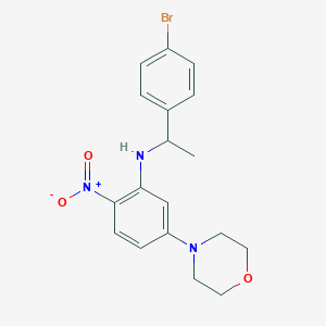 molecular formula C18H20BrN3O3 B5222708 N-[1-(4-BROMOPHENYL)ETHYL]-N-(5-MORPHOLINO-2-NITROPHENYL)AMINE 