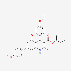 molecular formula C30H35NO5 B5222735 Butan-2-yl 4-(4-ethoxyphenyl)-7-(4-methoxyphenyl)-2-methyl-5-oxo-1,4,5,6,7,8-hexahydroquinoline-3-carboxylate 