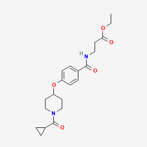 molecular formula C21H28N2O5 B5222818 Ethyl 3-[[4-[1-(cyclopropanecarbonyl)piperidin-4-yl]oxybenzoyl]amino]propanoate 