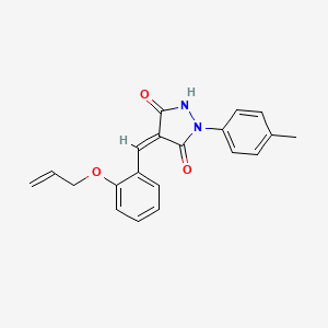 molecular formula C20H18N2O3 B5222849 (4Z)-1-(4-methylphenyl)-4-[(2-prop-2-enoxyphenyl)methylidene]pyrazolidine-3,5-dione 
