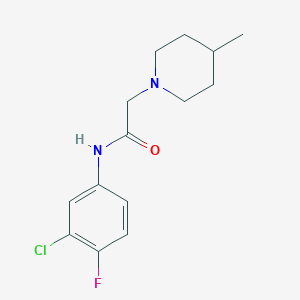 molecular formula C14H18ClFN2O B5222957 N-(3-chloro-4-fluorophenyl)-2-(4-methylpiperidin-1-yl)acetamide 