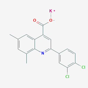 molecular formula C18H12Cl2KNO2 B5223063 Potassium;2-(3,4-dichlorophenyl)-6,8-dimethylquinoline-4-carboxylate 