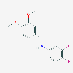 molecular formula C15H15F2NO2 B5223090 N-[(3,4-dimethoxyphenyl)methyl]-3,4-difluoroaniline 