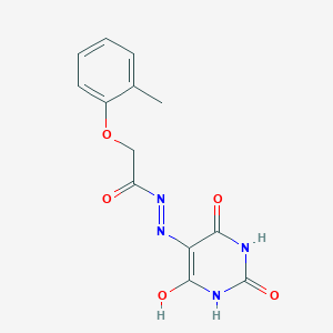 molecular formula C13H12N4O5 B5223130 N-[(6-hydroxy-2,4-dioxo-1H-pyrimidin-5-yl)imino]-2-(2-methylphenoxy)acetamide 