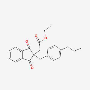 molecular formula C23H24O4 B5223295 ETHYL 2-{1,3-DIOXO-2-[(4-PROPYLPHENYL)METHYL]-2,3-DIHYDRO-1H-INDEN-2-YL}ACETATE 