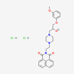 molecular formula C28H33Cl2N3O5 B5223390 3-(2-{4-[2-Hydroxy-3-(3-methoxyphenoxy)propyl]piperazin-1-yl}ethyl)-3-azatricyclo[7.3.1.0^{5,13}]trideca-1(12),5,7,9(13),10-pentaene-2,4-dione dihydrochloride 