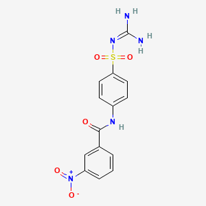 molecular formula C14H13N5O5S B5223397 N-[4-(Carbamimidamidosulfonyl)phenyl]-3-nitrobenzamide 