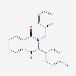 molecular formula C22H20N2O B5223534 3-benzyl-2-(4-methylphenyl)-2,3-dihydroquinazolin-4(1H)-one 