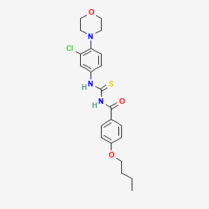 molecular formula C22H26ClN3O3S B5223600 4-butoxy-N-{[3-chloro-4-(morpholin-4-yl)phenyl]carbamothioyl}benzamide 