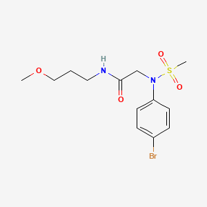 molecular formula C13H19BrN2O4S B5223608 2-(4-bromo-N-methylsulfonylanilino)-N-(3-methoxypropyl)acetamide 