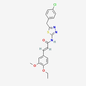 molecular formula C21H20ClN3O3S B5223646 (2E)-N-[5-(4-chlorobenzyl)-1,3,4-thiadiazol-2-yl]-3-(4-ethoxy-3-methoxyphenyl)prop-2-enamide 