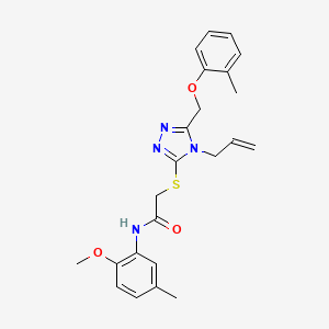 molecular formula C23H26N4O3S B5223682 N-(2-methoxy-5-methylphenyl)-2-({5-[(2-methylphenoxy)methyl]-4-(prop-2-en-1-yl)-4H-1,2,4-triazol-3-yl}sulfanyl)acetamide 