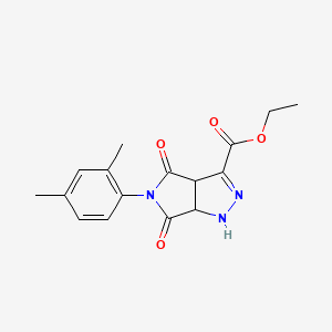 molecular formula C16H17N3O4 B5223707 ETHYL 5-(2,4-DIMETHYLPHENYL)-4,6-DIOXO-1H,3AH,4H,5H,6H,6AH-PYRROLO[3,4-C]PYRAZOLE-3-CARBOXYLATE 