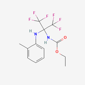 molecular formula C13H14F6N2O2 B5223711 ethyl N-[1,1,1,3,3,3-hexafluoro-2-(2-methylanilino)propan-2-yl]carbamate 
