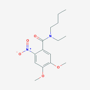molecular formula C15H22N2O5 B5223728 N-butyl-N-ethyl-4,5-dimethoxy-2-nitrobenzamide 