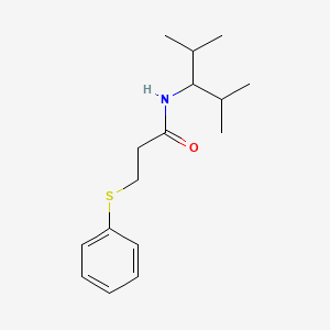 molecular formula C16H25NOS B5223756 N-(2,4-dimethylpentan-3-yl)-3-(phenylsulfanyl)propanamide 