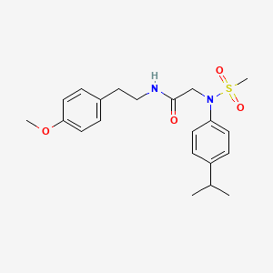 molecular formula C21H28N2O4S B5223998 N-[2-(4-Methoxyphenyl)ethyl]-2-[[4-(1-methylethyl)phenyl](methylsulfonyl)amino]acetamide CAS No. 428493-93-0