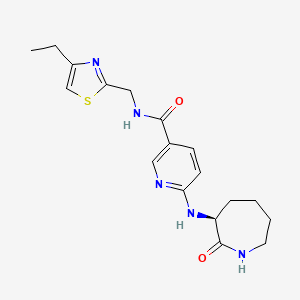 molecular formula C18H23N5O2S B5224014 N-[(4-ethyl-1,3-thiazol-2-yl)methyl]-6-[[(3S)-2-oxoazepan-3-yl]amino]pyridine-3-carboxamide 