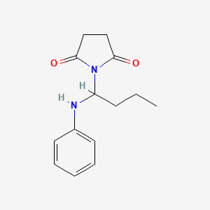molecular formula C14H18N2O2 B5224093 1-(1-Anilinobutyl)pyrrolidine-2,5-dione 
