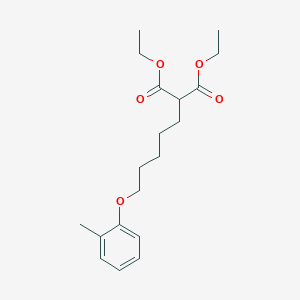 molecular formula C19H28O5 B5224181 Diethyl 2-[5-(2-methylphenoxy)pentyl]propanedioate 