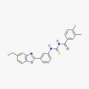 molecular formula C25H23N3O2S B5224341 N-{[3-(5-ethyl-1,3-benzoxazol-2-yl)phenyl]carbamothioyl}-3,4-dimethylbenzamide 