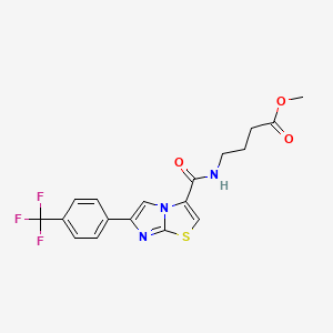 molecular formula C18H16F3N3O3S B5224363 Methyl 4-[[6-[4-(trifluoromethyl)phenyl]imidazo[2,1-b][1,3]thiazole-3-carbonyl]amino]butanoate 