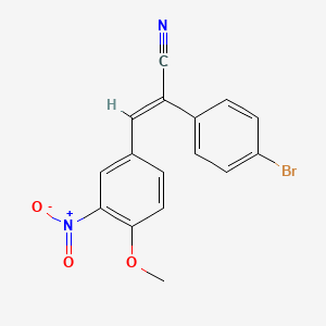 molecular formula C16H11BrN2O3 B5224445 (2E)-2-(4-bromophenyl)-3-(4-methoxy-3-nitrophenyl)prop-2-enenitrile 