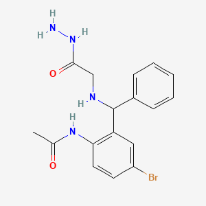 molecular formula C17H19BrN4O2 B5224486 N-[4-bromo-2-[[(2-hydrazinyl-2-oxoethyl)amino]-phenylmethyl]phenyl]acetamide 
