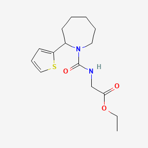 molecular formula C15H22N2O3S B5224547 Ethyl 2-{[2-(thiophen-2-YL)azepane-1-carbonyl]amino}acetate 