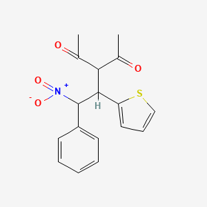 molecular formula C17H17NO4S B5224583 3-(2-Nitro-2-phenyl-1-thiophen-2-ylethyl)pentane-2,4-dione 