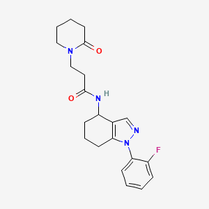 molecular formula C21H25FN4O2 B5224658 N-[1-(2-fluorophenyl)-4,5,6,7-tetrahydroindazol-4-yl]-3-(2-oxopiperidin-1-yl)propanamide 