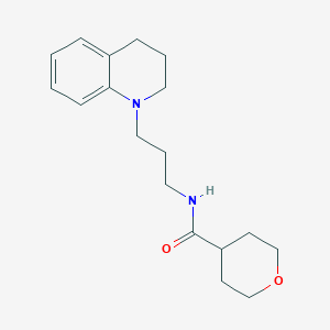 molecular formula C18H26N2O2 B5224694 N-[3-(3,4-dihydro-2H-quinolin-1-yl)propyl]oxane-4-carboxamide 