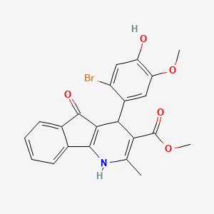 molecular formula C22H18BrNO5 B5224708 METHYL 4-(2-BROMO-4-HYDROXY-5-METHOXYPHENYL)-2-METHYL-5-OXO-1H,4H,5H-INDENO[1,2-B]PYRIDINE-3-CARBOXYLATE 