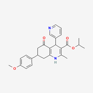 molecular formula C26H28N2O4 B5224835 Propan-2-yl 7-(4-methoxyphenyl)-2-methyl-5-oxo-4-(pyridin-3-yl)-1,4,5,6,7,8-hexahydroquinoline-3-carboxylate 