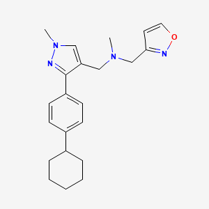 molecular formula C22H28N4O B5224975 N-[[3-(4-cyclohexylphenyl)-1-methylpyrazol-4-yl]methyl]-N-methyl-1-(1,2-oxazol-3-yl)methanamine 
