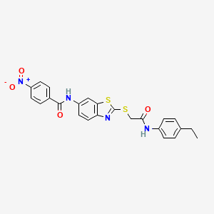 molecular formula C24H20N4O4S2 B5225013 N-[2-[2-(4-ethylanilino)-2-oxoethyl]sulfanyl-1,3-benzothiazol-6-yl]-4-nitrobenzamide 