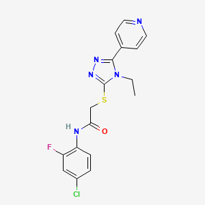 molecular formula C17H15ClFN5OS B5225020 N-(4-chloro-2-fluorophenyl)-2-{[4-ethyl-5-(pyridin-4-yl)-4H-1,2,4-triazol-3-yl]sulfanyl}acetamide 
