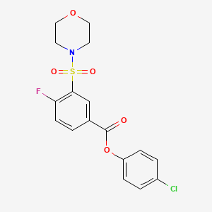 molecular formula C17H15ClFNO5S B5225055 (4-Chlorophenyl) 4-fluoro-3-morpholin-4-ylsulfonylbenzoate 