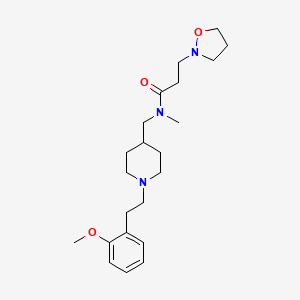 molecular formula C22H35N3O3 B5225061 N-[[1-[2-(2-methoxyphenyl)ethyl]piperidin-4-yl]methyl]-N-methyl-3-(1,2-oxazolidin-2-yl)propanamide 