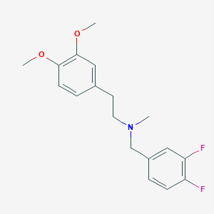 molecular formula C18H21F2NO2 B5225149 N-[(3,4-difluorophenyl)methyl]-2-(3,4-dimethoxyphenyl)-N-methylethanamine 