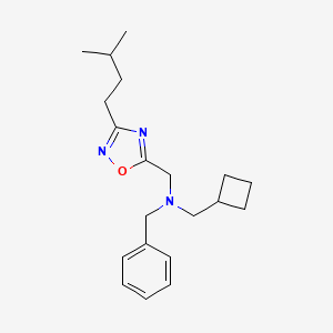 molecular formula C20H29N3O B5225295 N-benzyl-1-cyclobutyl-N-{[3-(3-methylbutyl)-1,2,4-oxadiazol-5-yl]methyl}methanamine 